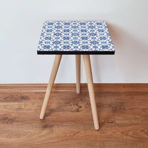 Masuta, Leona, Shp37, 35x42x35 cm, MDF , Alb / Bleumarin imagine