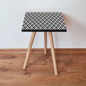 Masuta, Leona, Shp392, 35x42x35 cm, MDF , Alb/Negru imagine