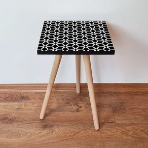 Masuta, Leona, Shp395, 35x42x35 cm, MDF , Alb/Negru imagine