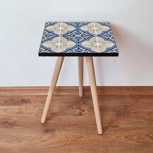 Masuta, Leona, Shp40, 35x42x35 cm, MDF , Alb / Bleumarin / Bej imagine