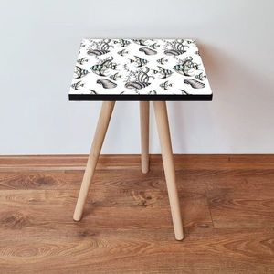 Masuta, Leona, Shp400, 35x42x35 cm, MDF , Alb / Negru / Albastru imagine