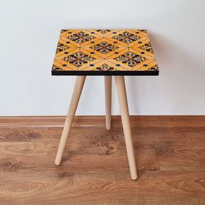 Masuta, Leona, Shp43, 35x42x35 cm, MDF , Portocaliu / Albastru marin / Verde / Maro imagine