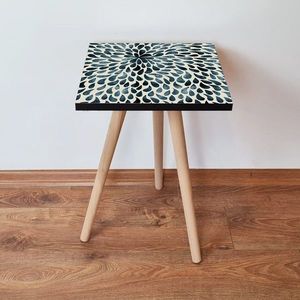 Masuta, Leona, Shp54, 35x42x35 cm, MDF , Verde / Bej / Negru imagine