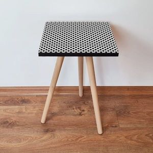 Masuta, Leona, Shp8, 35x42x35 cm, MDF , Alb/Negru imagine