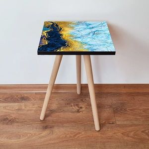 Masuta, Leona, Shp92, 35x42x35 cm, MDF , Bleumarin / Albastru / Auriu / Alb imagine