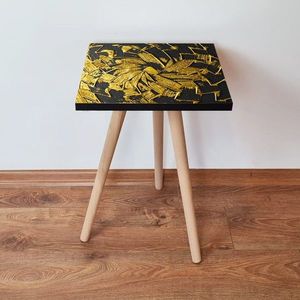 Masuta, Leona, Shp93, 35x42x35 cm, MDF , Aur/Negru imagine