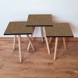 Set masute 3 piese, Leona, 3Shp297, MDF , Maro imagine