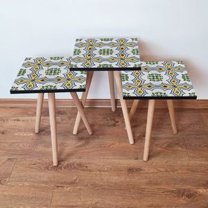 Set masute 3 piese, Leona, 3Shp30, MDF , Multicolor imagine