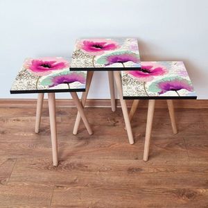 Set masute 3 piese, Leona, 3Shp300, MDF , Multicolor imagine