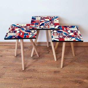 Set masute 3 piese, Leona, 3Shp323, MDF , Multicolor imagine