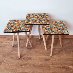 Set masute 3 piese, Leona, 3Shp325, MDF , Multicolor imagine