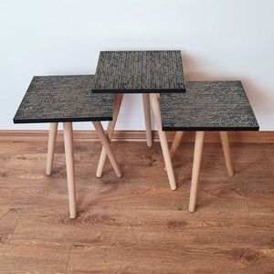 Set masute 3 piese, Leona, 3Shp329, MDF , Antracit imagine