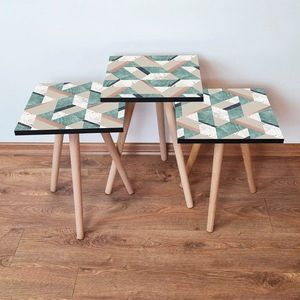 Set masute 3 piese, Leona, 3Shp330, MDF , Multicolor imagine