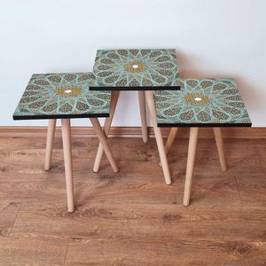 Set masute 3 piese, Leona, 3Shp340, MDF , Multicolor imagine