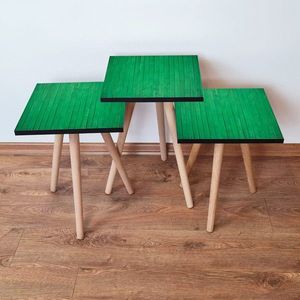 Set masute 3 piese, Leona, 3Shp342, MDF , Verde imagine