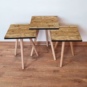 Set masute 3 piese, Leona, 3Shp348, MDF , Camel imagine