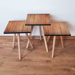 Set masute 3 piese, Leona, 3Shp354, MDF , Maro imagine