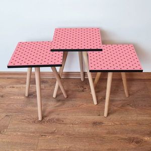 Set masute 3 piese, Leona, 3Shp369, MDF , Roz/Maro imagine