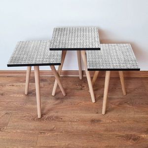 Set masute 3 piese, Leona, 3Shp373, MDF , Gri imagine