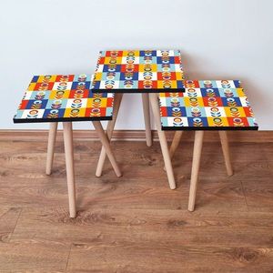 Set masute 3 piese, Leona, 3Shp375, MDF , Multicolor imagine