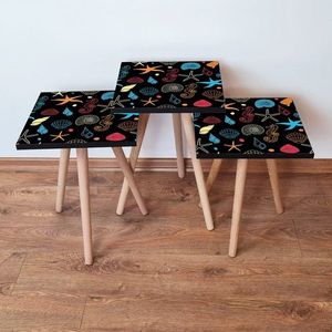 Set masute 3 piese, Leona, 3Shp376, MDF , Multicolor imagine
