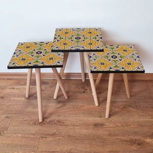 Set masute 3 piese, Leona, 3Shp46, MDF , Multicolor imagine