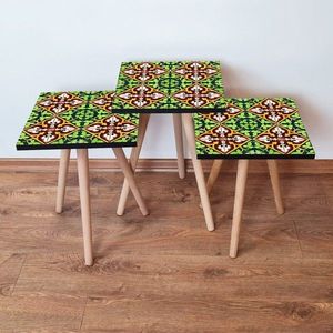 Set masute 3 piese, Leona, 3Shp49, MDF , Multicolor imagine