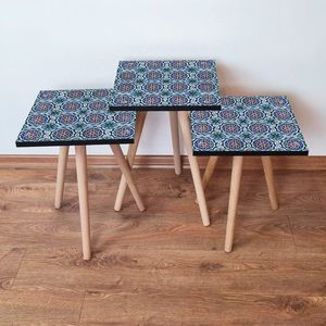 Set masute 3 piese, Leona, 3Shp50, MDF , Multicolor imagine