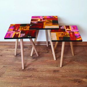 Set masute 3 piese, Leona, 3Shp55, MDF , Multicolor imagine