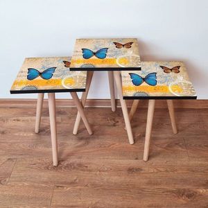 Set masute 3 piese, Leona, 3Shp58, MDF , Multicolor imagine