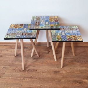 Set masute 3 piese, Leona, 3Shp59, MDF , Multicolor imagine