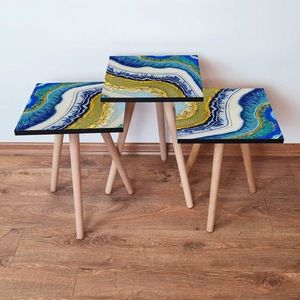 Set masute 3 piese, Leona, 3Shp71, MDF , Multicolor imagine