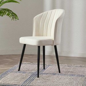 Set scaune 2 piese, Beckley, Rubi, MDF , Crem/Negru imagine
