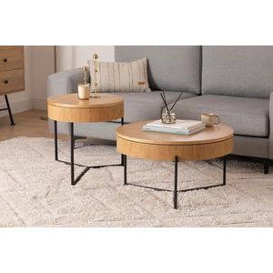 Set masute 2 piese, Howard, Islo, MDF , Natural imagine