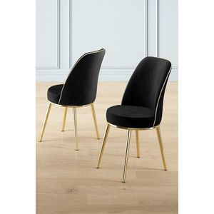Set scaune 2 piese, Charlotte, Pefa, Metal, Negru imagine