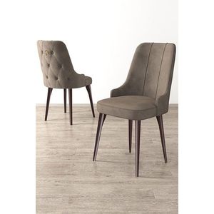 Set scaune 4 piese, Charlotte, Newa, Metal, Cappuccino/Maro imagine