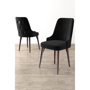 Set scaune 4 piese, Charlotte, Newa, Metal, Negru imagine