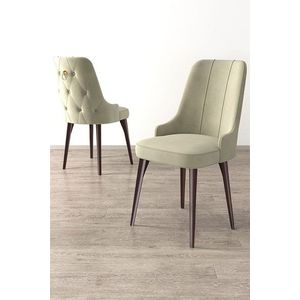 Set scaune 2 piese, Charlotte, Newa, Metal, Crem/Maro imagine
