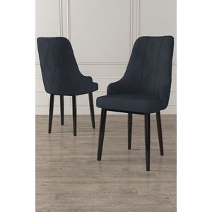 Set scaune 2 piese, Charlotte, Trex, Metal, Antracit / Negru imagine