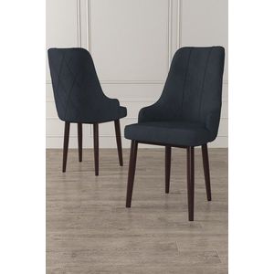 Set scaune 4 piese, Charlotte, Trex, Metal, Antracit/Maro imagine