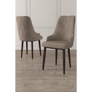 Set scaune 4 piese, Charlotte, Trex, Metal, Cappuccino/Maro imagine