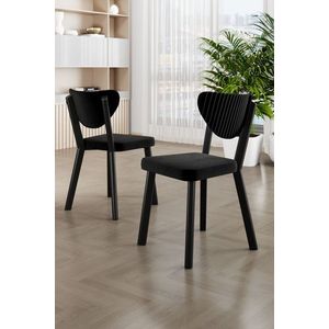 Set scaune 4 piese, Charlotte, Arfe, Metal, Negru imagine