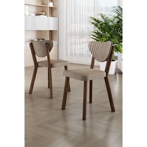 Set scaune 4 piese, Charlotte, Arfe, Metal, Cappuccino/Maro imagine