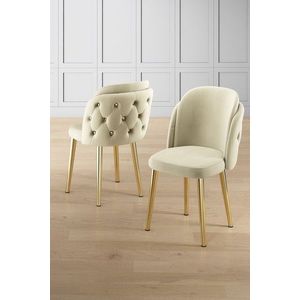 Set scaune 4 piese, Charlotte, Axle, Metal, Crem / Aur imagine