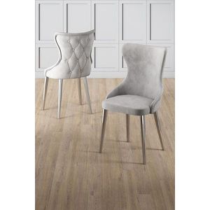 Set scaune 4 piese, Charlotte, Alpa, Metal, Gri/Crom imagine