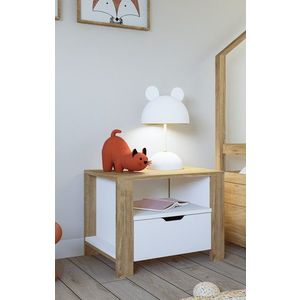 Noptiera, Miwood, Nisan 1600-025, 60x42x45 cm, PAL, Nuc deschis / Alb imagine