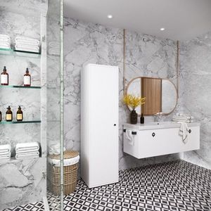 Dulap multifunctional, Qualex, Era, 40x174x40 cm, PAL, Alb imagine