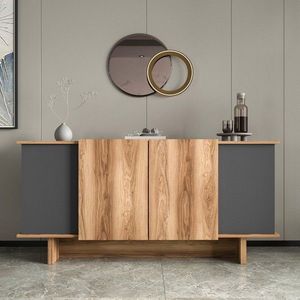 Consola, Qualex, Diana, 180x81x40 cm, PAL, Antracit / Nuc imagine