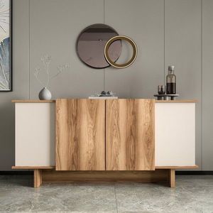 Consola, Qualex, Diana, 180x81x40 cm, PAL, Nisip / Nuc imagine