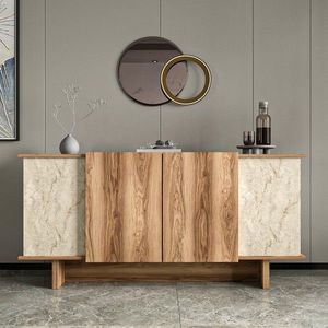 Consola, Qualex, Diana, 180x81x40 cm, PAL, Travertin / Nuc imagine